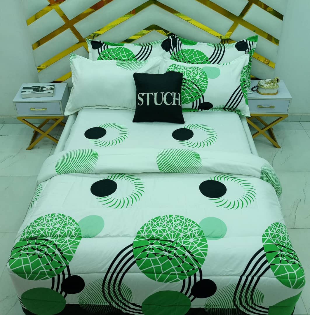 GREEN WHITE CIRCLE 7/7 DUVET SET